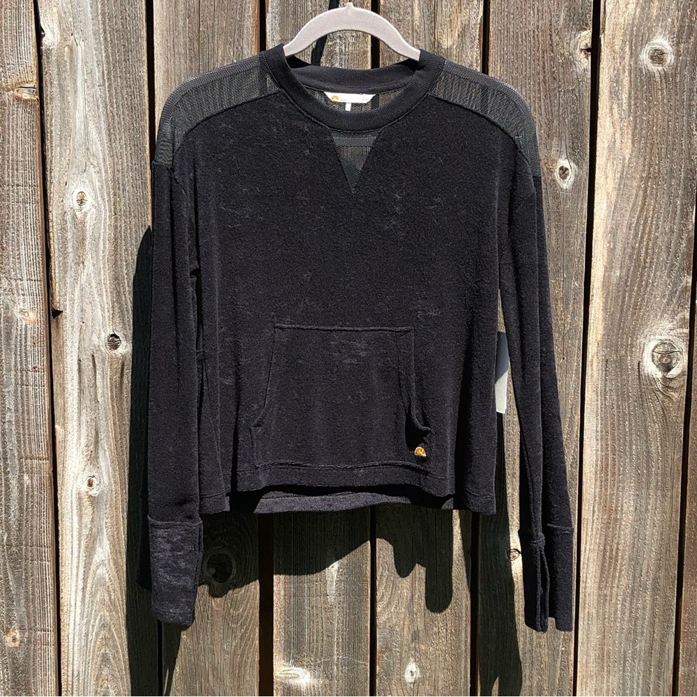 C&C California black Mesh Insert Cropped Pullover small